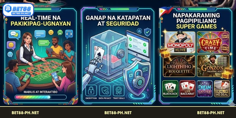 Mga natatanging bentahe ng paglalaro nang live sa Evolution BET88