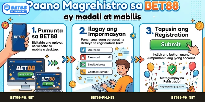Paano Magrehistro sa BET88 ay madali at mabilis