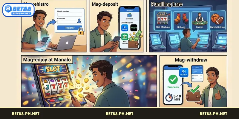 Sunod-sunod na hakbang para makapagsimulang tumaya sa BET88